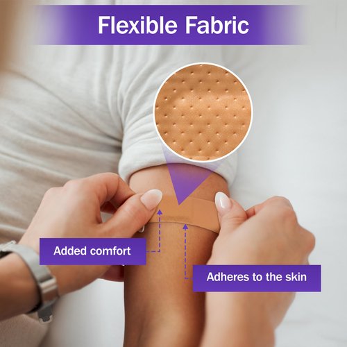 Adhesive Bandage - Box of 100 1" Flexible Sheer Plastic Bandages for Cuts, Scrapes, Burns - Latex Free, Sterile Small Bandages