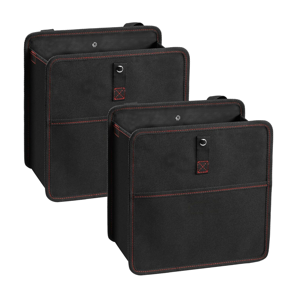 Simple Deluxe 2 Pack Car Trash Can, Leak-Proof Car Garbage Can with Storage Pockets, Collapsible, Portable and Waterproof, 3 Gallon, Black