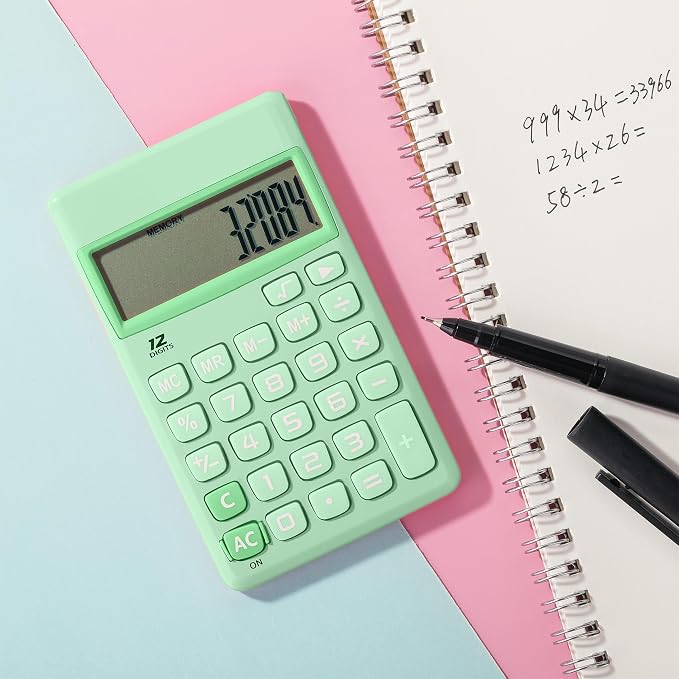 Mr. Pen- Standard Function Calculator, 12 Digits, Small Calculator, Pastel