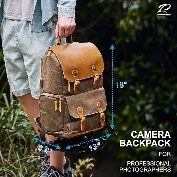 Padwa Lifestyle Khaki Camera Backpack