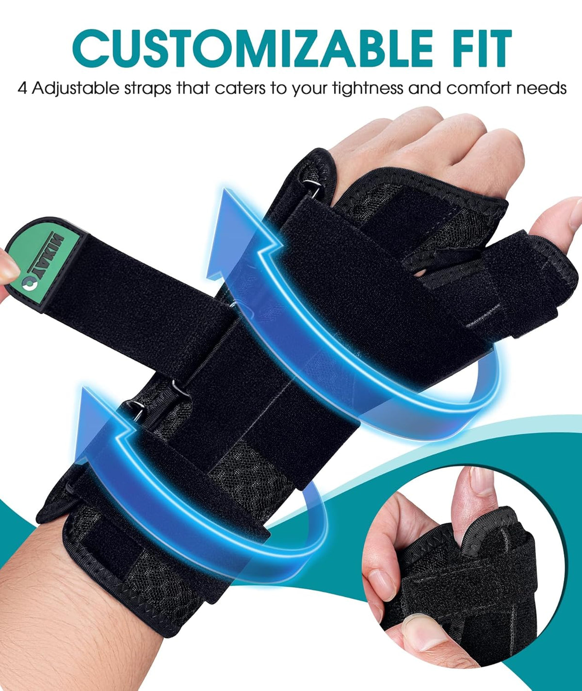 Oyakin Wrist Brace - Thumb Support for Carpal Tunnel & De Quervain's | Left Hand Splint for Men & Women