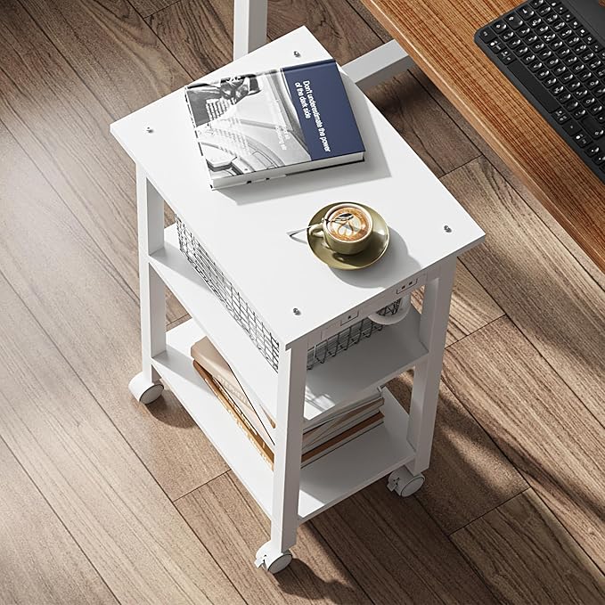 TUTOTAK 3 Tier Printer Stand, Rolling Printer Cart