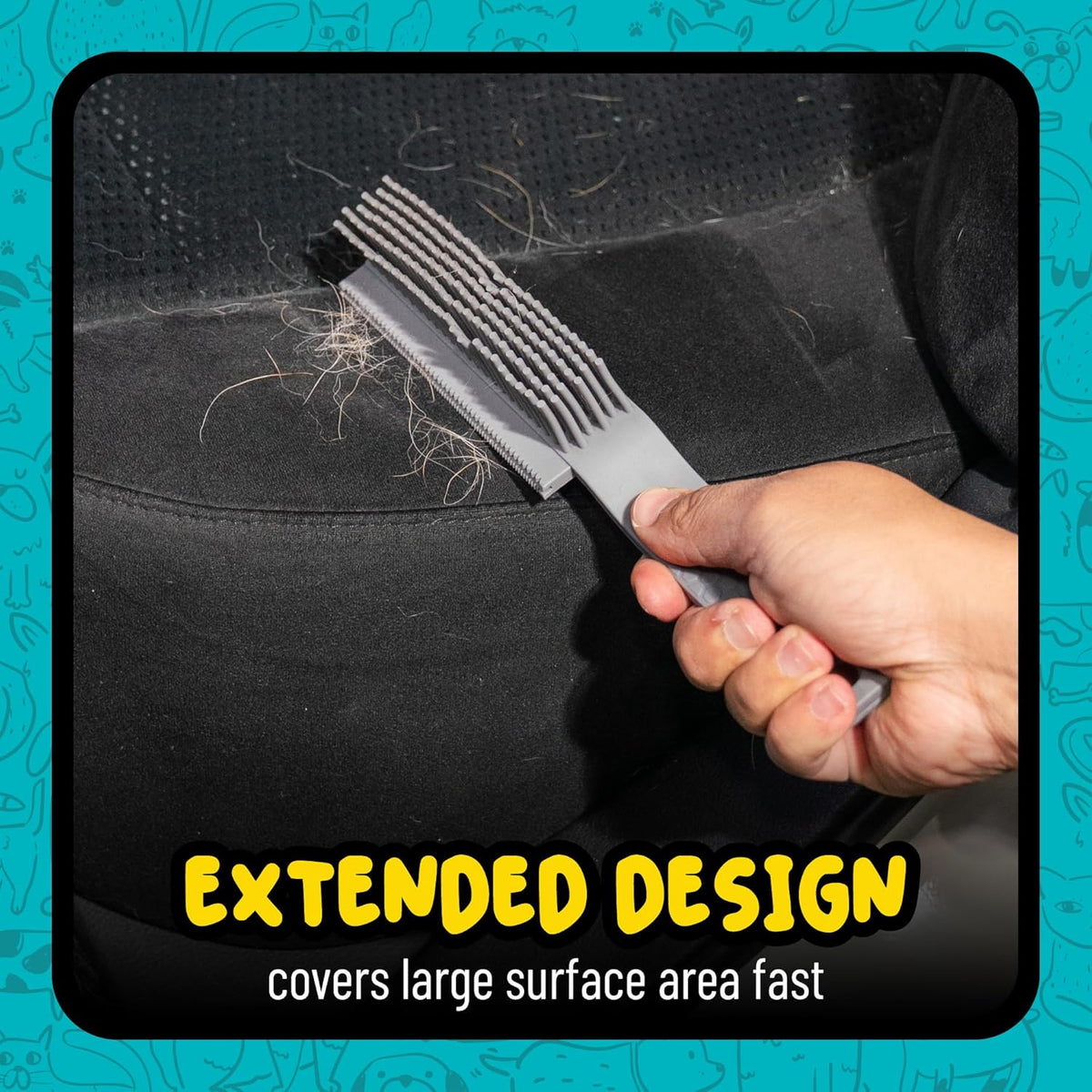 Chemical Guys Professional Rubber Pet Hair Removal Brush – Multi Surface Detailing & Pet Hair Removal Tool for Cars, Trucks, SUVs, RVs & Home – Removes Lint and Debris from Upholstery and Carpet