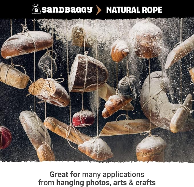 Sandbaggy Sisal Rope Twine 1/4 inch x 500 ft | Industrial Grade | No Synthetic Materials - Eco-Friendly Product | Higher Quality Compared to Home Depot, Walmart, Lowes (2 Rolls)