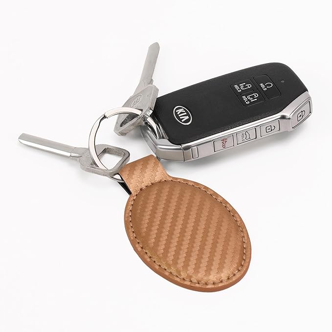 LaserGram Oval Keychain, Off Road Racer, Personalized Engraving Included (Carbon Fiber Bronze)