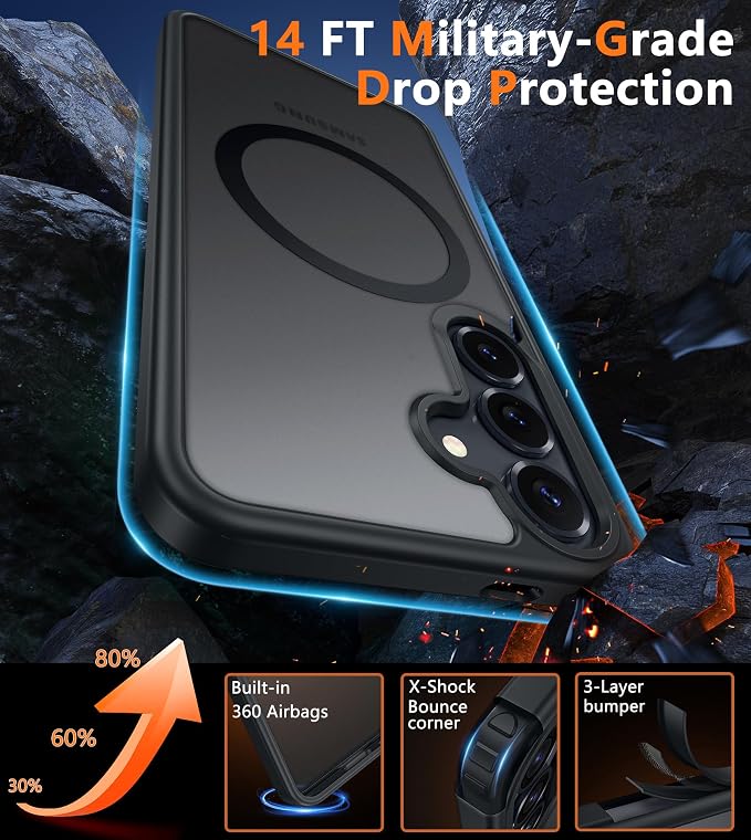 FNTCASE for Samsung Galaxy S25-Plus Case: for S24 Plus Magnetic Translucent