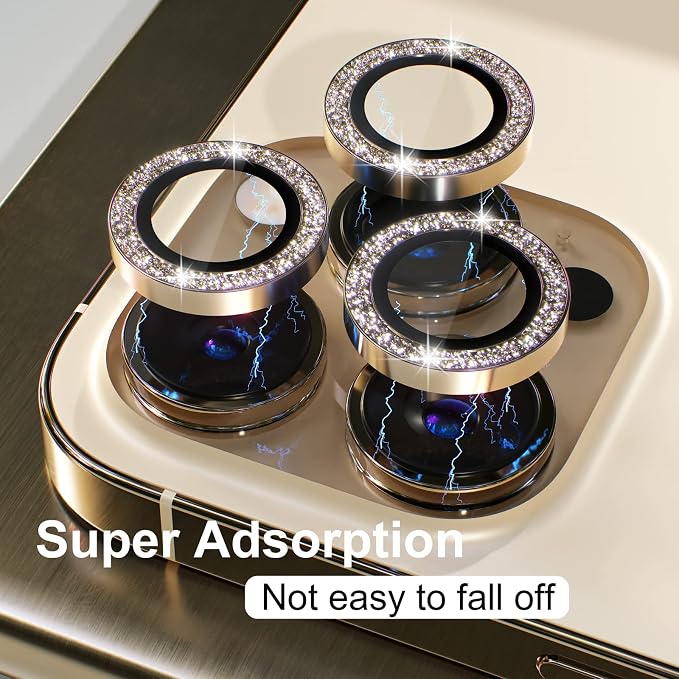 Misea for iPhone 14 Pro/iPhone 14 Pro Max Camera Lens Protector Bling, 9H