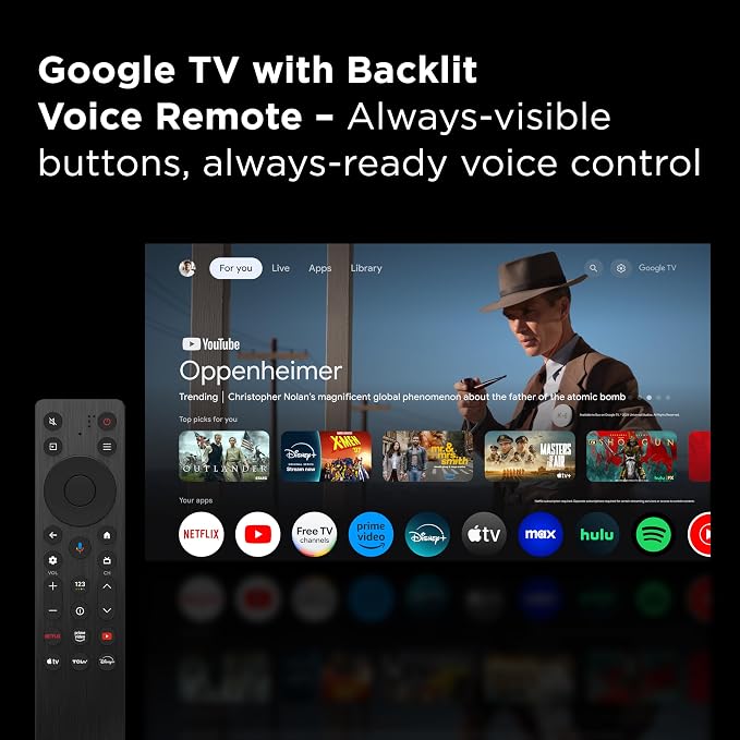 TCL 75" T7 4K QLED Google TV with 144Hz Gaming (75T7) | Smooth Motion for Sports & Gaming