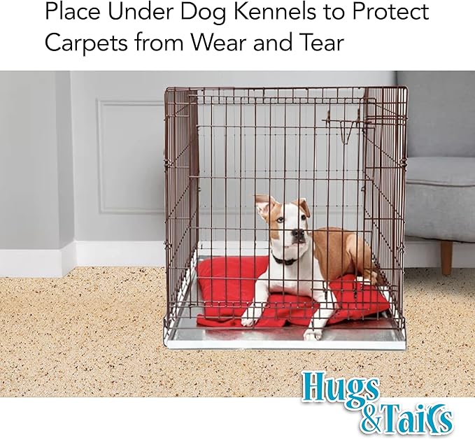 Under Pet Cage Mat for Bird Cages, Reptile Aquariums, Dog Kennels, Water-Resistant Pad for Hard Floors and Surfaces, 48 Inches x 48 Inches, Clear
