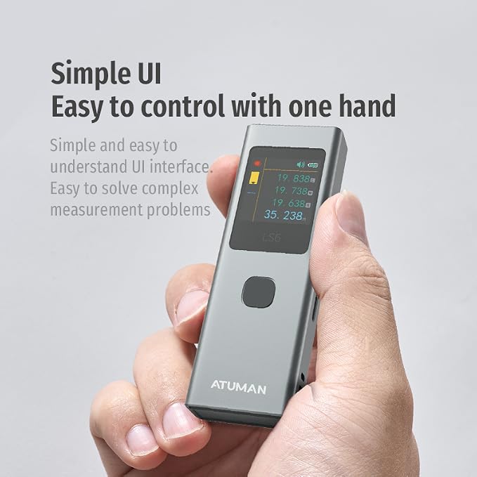 3-in-1 Laser Distance Measurer, Visual Alignment Beam, Pythagorean Theorem