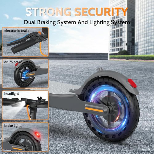 Aovowheel Electric Scooter - Folding E-Scooter with 250W-500W Motor | 16-24 MPH Top Speed, 15-60 Miles Range, Solid Tires
