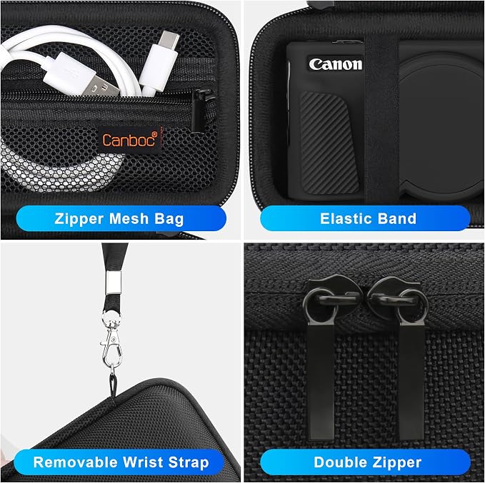 Canboc Case for Canon PowerShot SX740/SX730, Hard Carrying Case + Soft Silicone