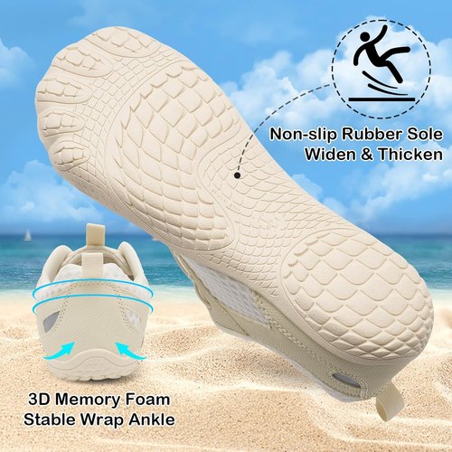 BARERUN Quick-Dry Water Shoes for Men & Women - Adjustable Wide Toe Design for Beach & Sports