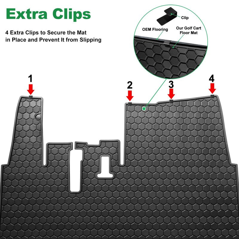 Yamaha Drive2 Golf Cart Floor Mat, Full Coverage Golf Cart Floor Mat Replacement for Yamaha Drive2 Models Only (2017-2023) and UMAX Rally 4x4-Black Trim