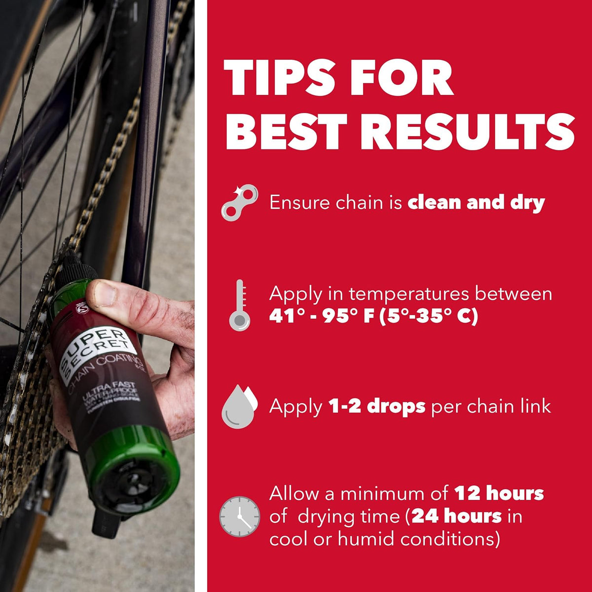 SILCA Super Secret Bike Chain Lube - Ultra Fast Liquid Wax for Smooth, Silent Performance | All-Weather Friction Reduction