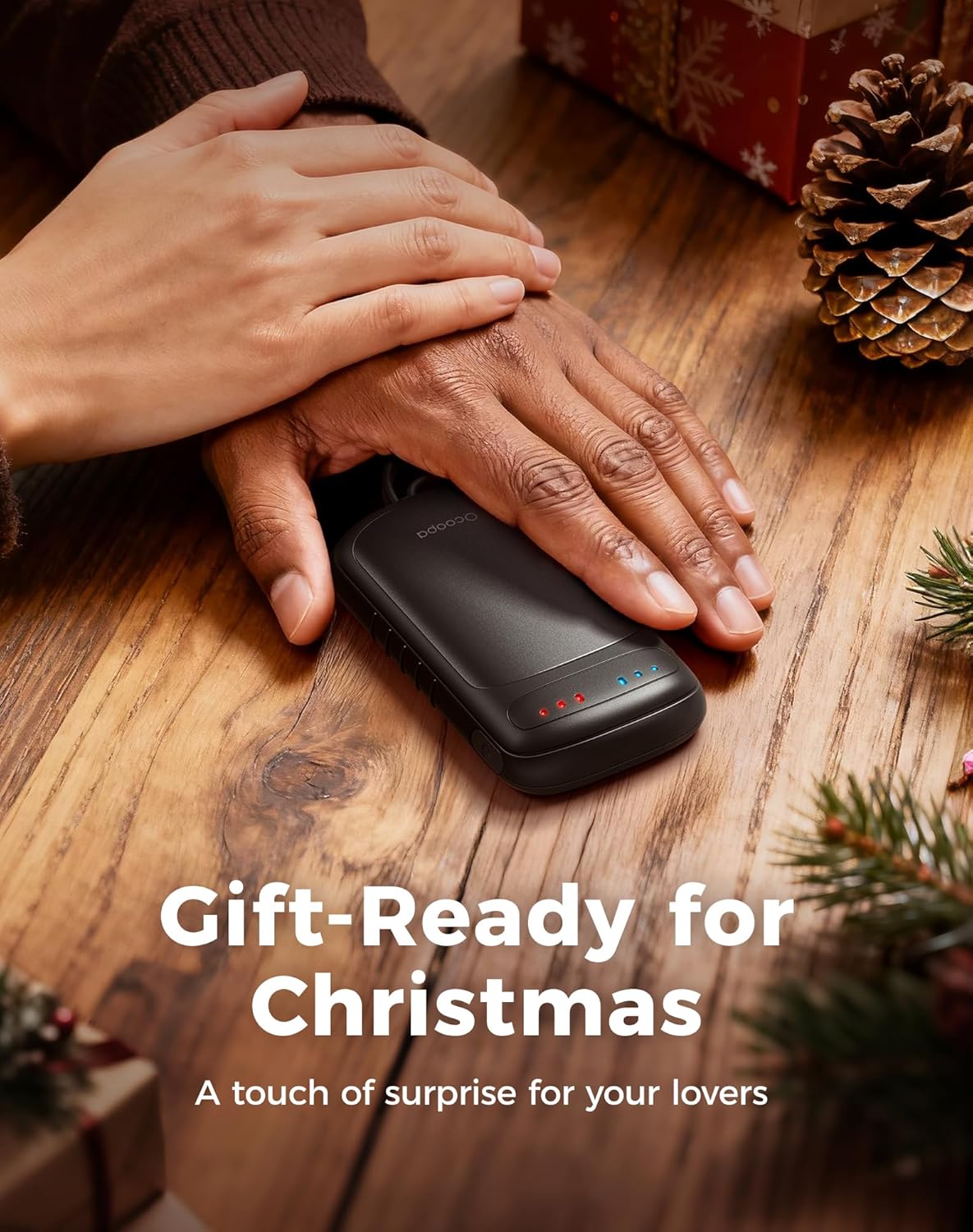 OCOOPA Rechargeable Dual-Sided Hand Warmers - Perfect Stocking Stuffers for All Ages | Essential Heated Gloves