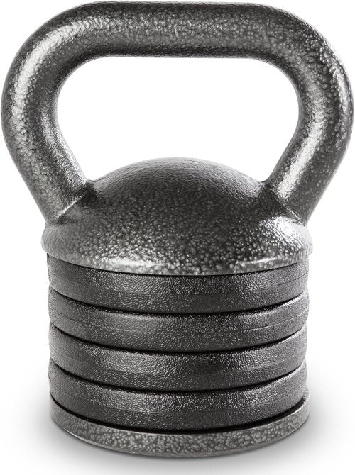 Apex Adjustable Kettlebell - Heavy-Duty Cast Iron for Strength Training | Ideal Home Gym Equipment, Grey