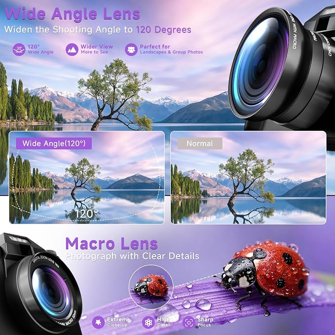 6K Digital Camera for Photography Autofocus, 2026 Upgraded 64MP WiFi Vlogging