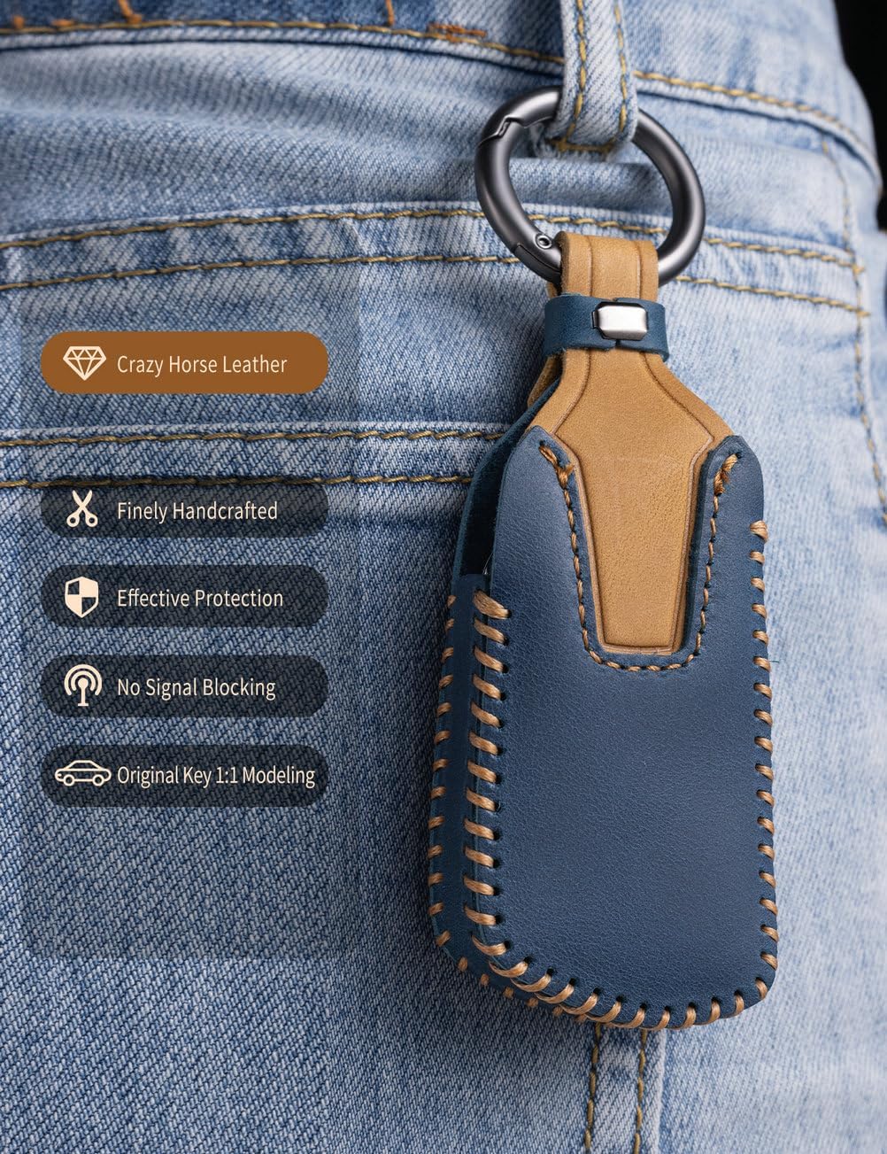 for Volkswagen Key Fob Cover Leather Car Key Case Keychain Fob Holder