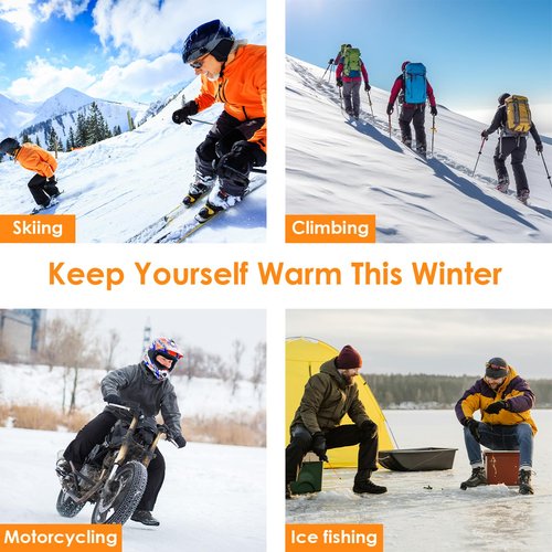 Minthouz Heated Gloves for Men Women, Rechargeable Heated Gloves, Touchscreen Waterproof Electric Hand Warmers for Winter Outdoor Work, Motorcycling, Hunting, Skiing, Camping