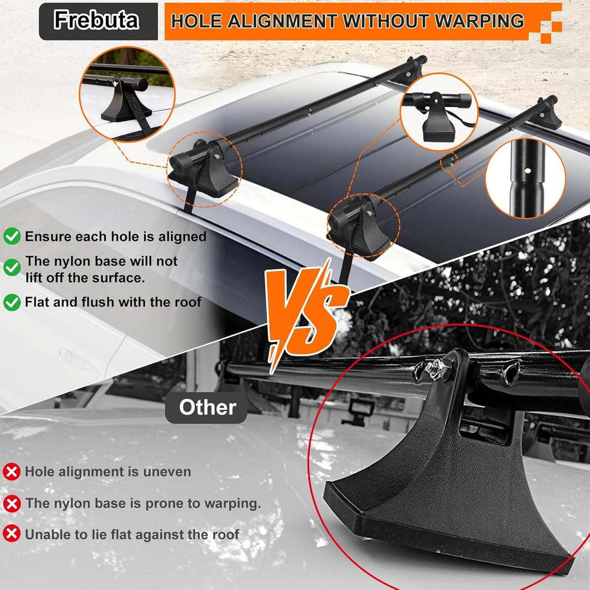 Skiennix 48in Car Roof Rack Cross Bars - Heavy-Duty Luggage Carrier for Compact Cars | 220lbs Capacity