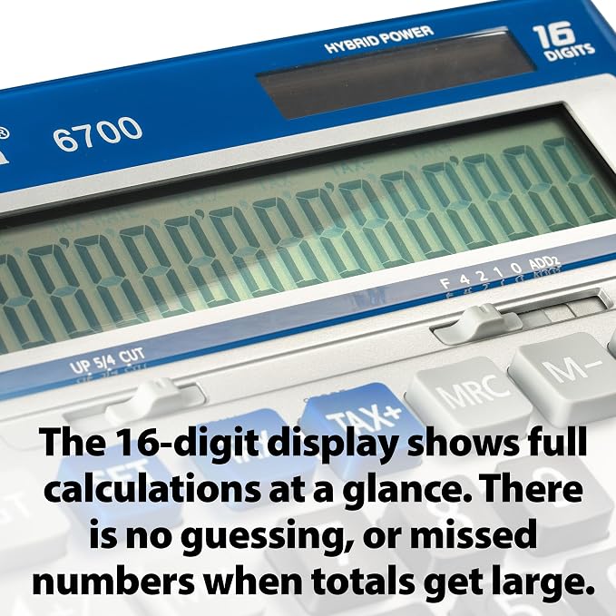 Victor 6700 Large Desktop Calculator, 16-Digit LCD