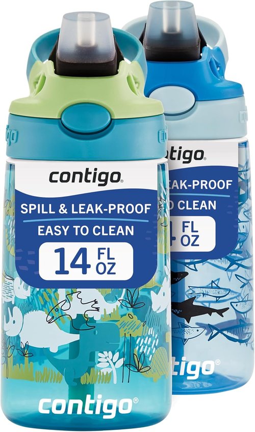 Contigo Aubrey Kids Water Bottle - Leak-Proof Design | Fun Colors & Easy Grip