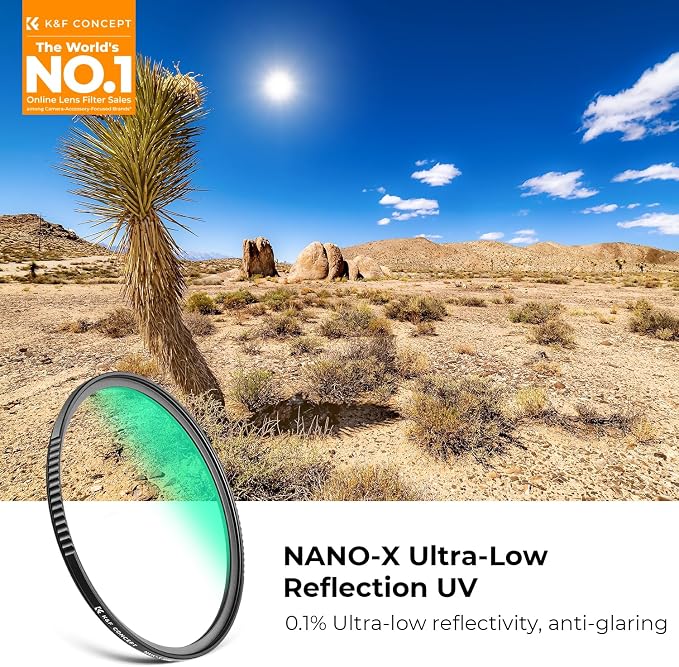 K&F CONCEPT 72mm Ultra-Low Reflectivity MCUV Lens Protection Filter 28