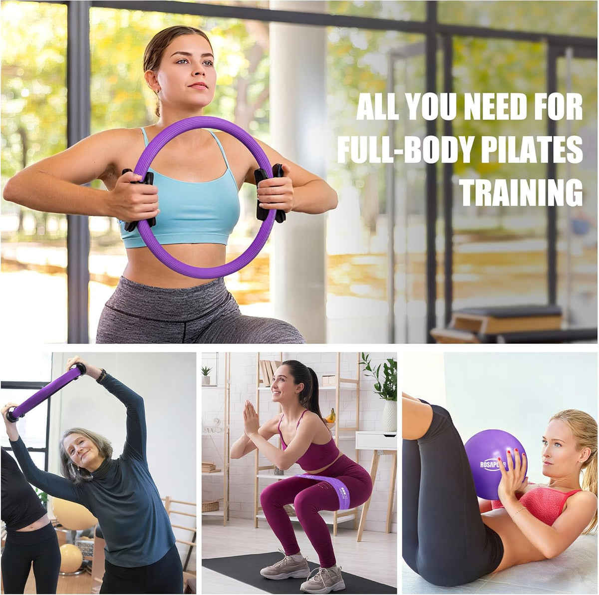 Skiennix Resistance Bands - Complete Pilates Essentials Kit for Effective Home Workouts | 5 Pieces