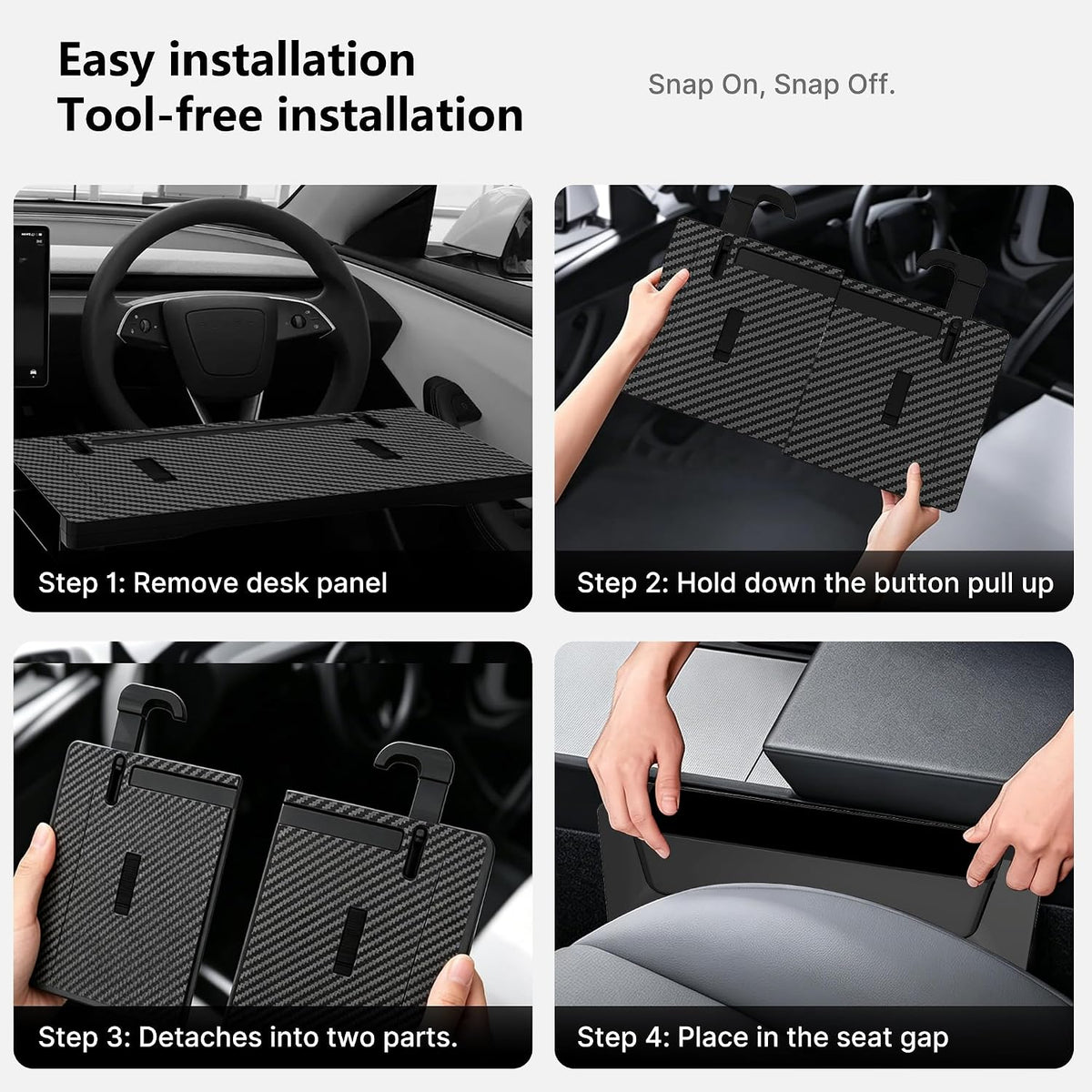 2-in-1 Car Steering Wheel Desk Tray & Seat Gap Filler Organizer