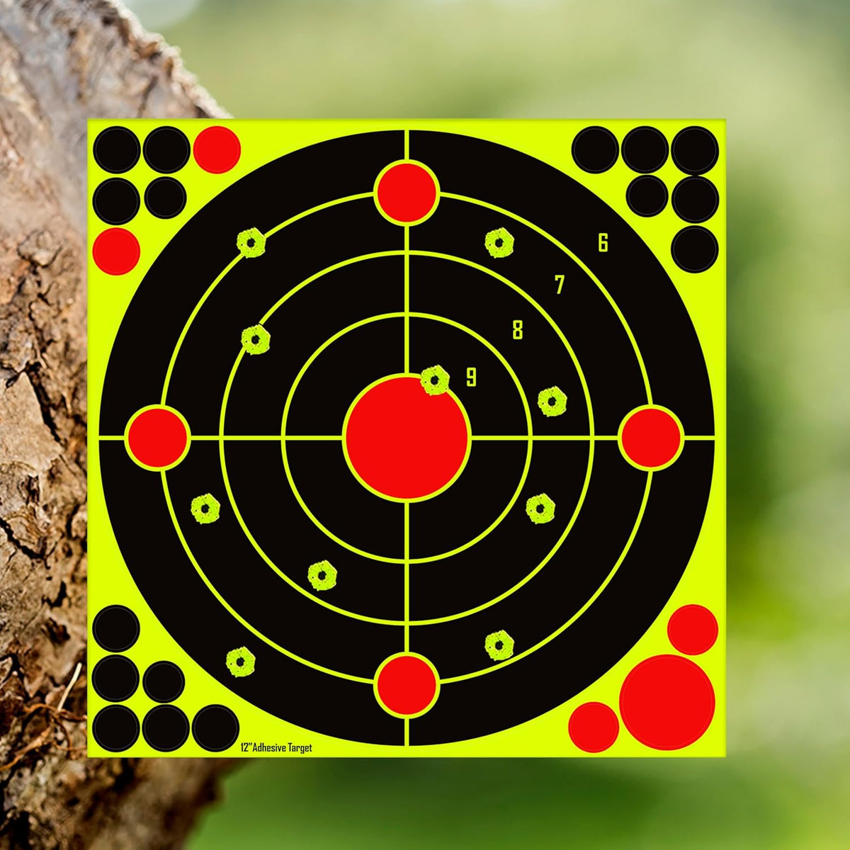 Skiennix Silhouette Splatter Targets - Bright Fluorescent Yellow for Easy Visibility | 12x12 Inch (10/25/50 Pack)