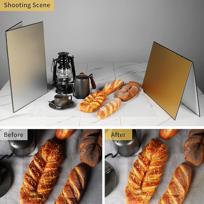 Meking 17x12 Inch 3 in 1 Light Reflector Photography Cardboard, Studio Foldable