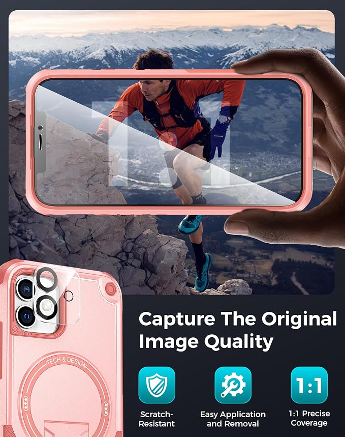 Goton for iPhone 12 Case with Privacy Tempered Glass Screen Protector & Camera