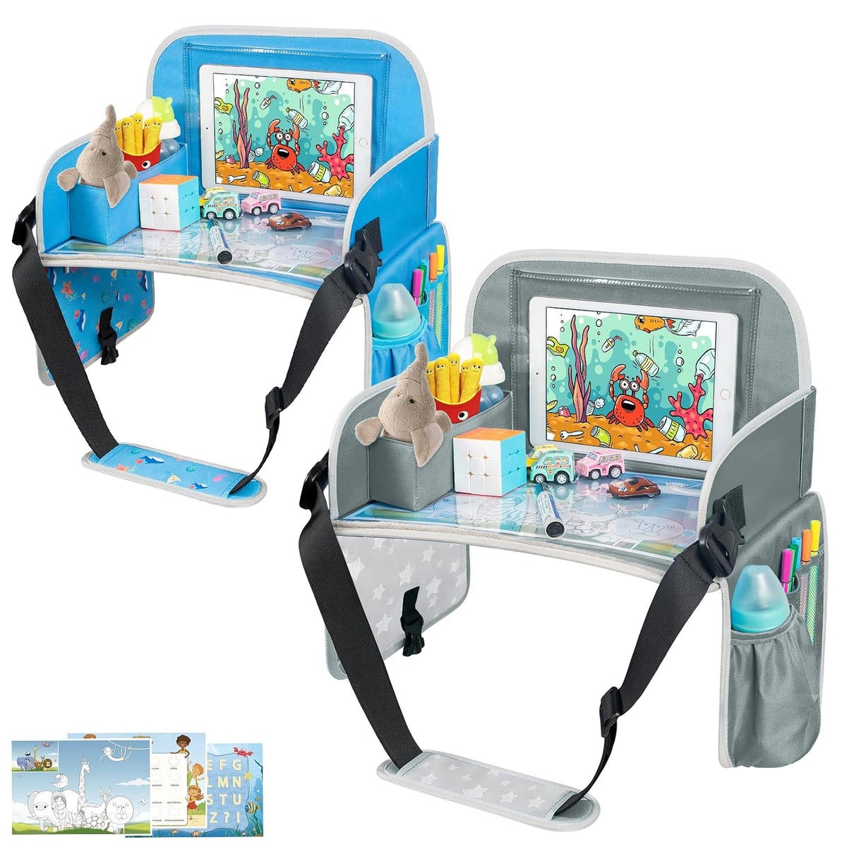 MENZOKE Kids Travel Tray for Boys or Girls, Travel Tray for Kids Car Seat