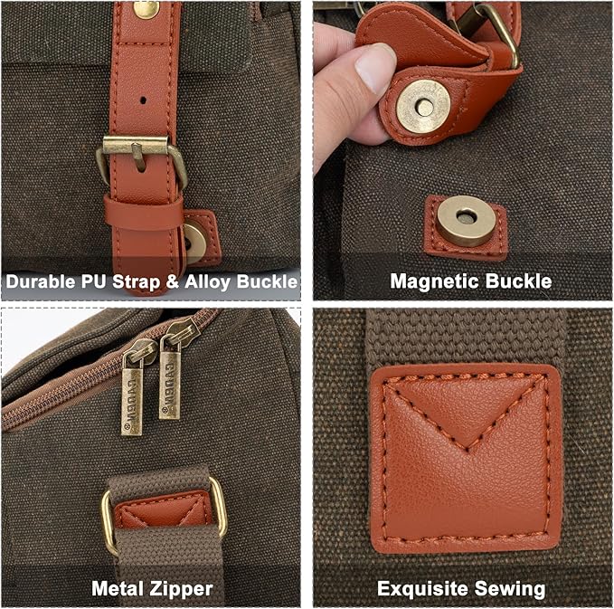 CADeN Compact Camera Bag Case Canvas Leather Trim Compatible