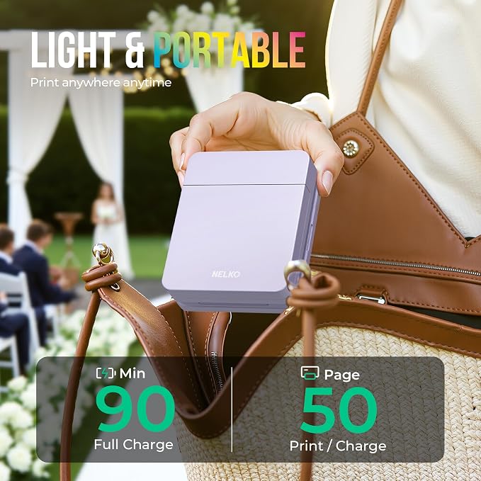 Nelko Photo Printer, 2x3 Portable Wireless Smartphone Printer, PP01 Mini Color