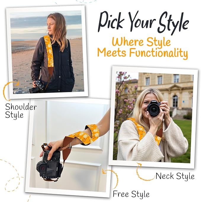 Art Tribute Camera Strap, Vintage Embroidered Neck Shoulder & Crossbody Camera