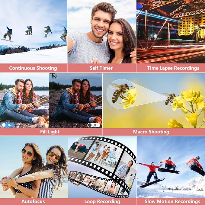 Digital Camera for Photography, 4K Vlogging Camera for YouTube 3" 180° Flip