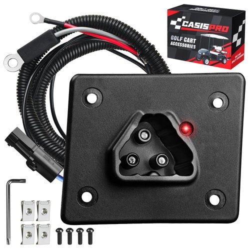 CASISPRO 48V Golf Cart Charger Receptacle for EZGO RXV 2008-UP & 2Five 2010-UP Delta-Q, EZGO Charging Port with Wires, OEM# 602529