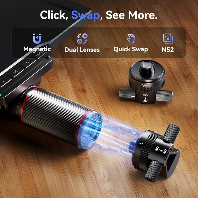 TOMLOV 3D Digital Soldering Microscope: Magnetic Dual Lens Micro Scope TM3K-3D
