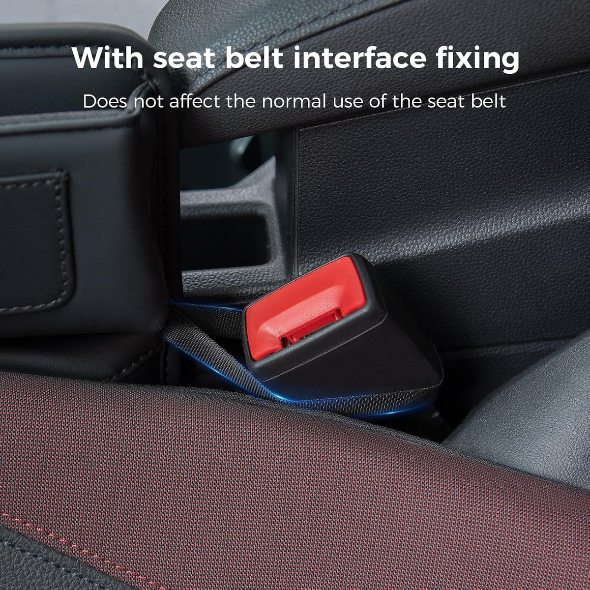 ALIOBC Car Seat Gap Filler Organizer Car Storage Organizer Car Accessories for Women/Men Interior Premium Leather Keeps Phone/Keys/Wallets (Black, 1 Pack)