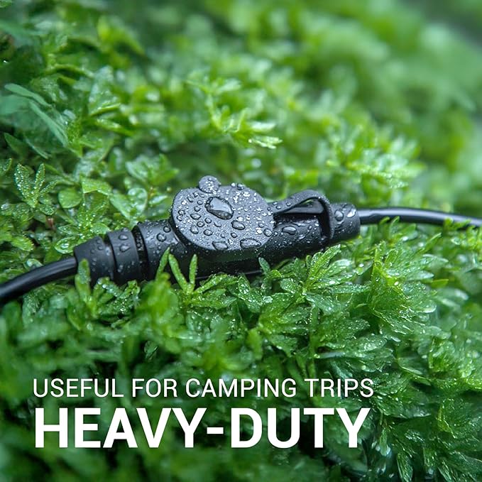 COLSEN Extension Cord with Multiple Outlets – 50 ft Heavy Duty 16 Gauge Power SJTW Cable, 15 Amp 3 Prong 11 NEMA Multi Plug, 14 AWG Male to Female Connector, 5-15R Female Socket, Outdoor/Indoor Black