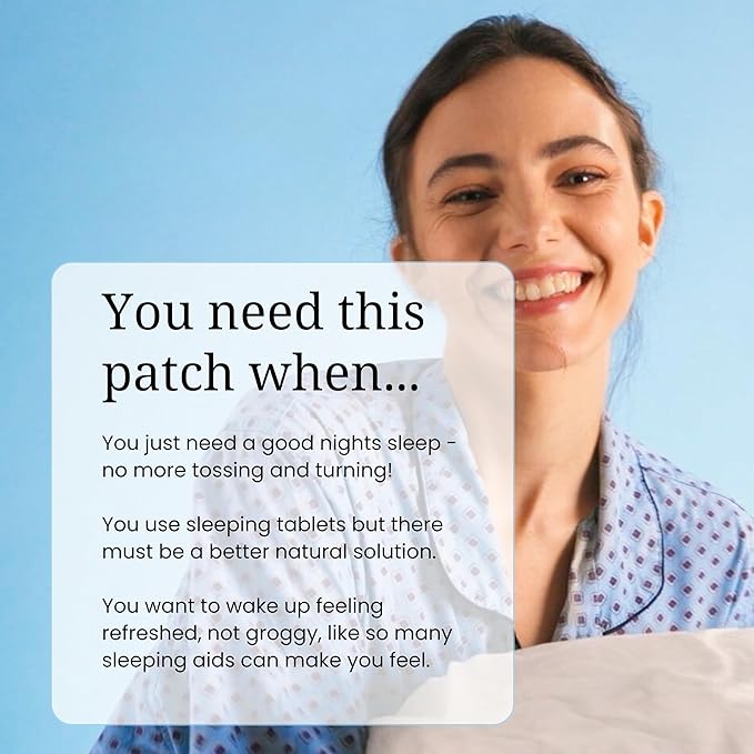 Original Sleep Patches - 30 Topical Sleep Support Patches with Valerian Root Extract, Passionflower, Hops, Magnesium Glycinate Transdermal Skin Stickers