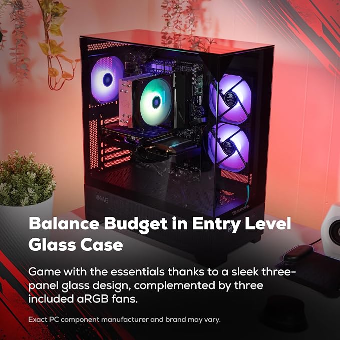 iBUYPOWER Element SE Gaming PC Desktop Computer AMD Ryzen 5 8400F CPU, NVIDIA GeForce RTX 3050 6GB GPU, 16GB DDR5 RAM, 1TB NVMe SSD, Windows 11 Home, Gamer Keyboard and Mouse - ESA5N3501