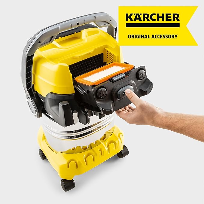 Kärcher Flat Pleated Filter for Karcher Wet Dry Vacuum - Compatible with WD 4, WD 5/P and WD 6 P S Wet Dry Vacs - Reusable Filter