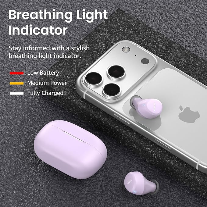 TOZO A1 Wireless Earbuds Bluetooth 5.3 Light Weight in Ear Headphones | IPX5 Waterproof, 2 Mics for AI Calls, Immersive Premium Sound Bass Ear buds with Charging Case, 32 Presets EQ via TOZO App