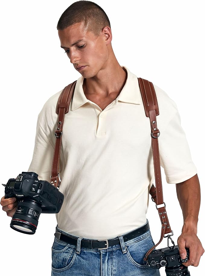 Padwa Lifestyle Tan Dual Camera Harness Strap