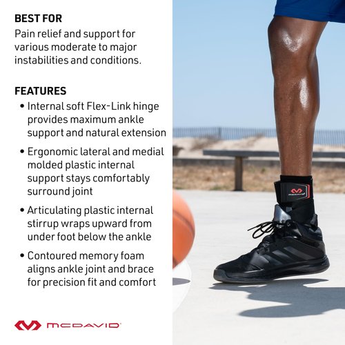 McDavid Ankle Brace Sprain Prevention/Recovery. Bio-Logix Therapy Support, Competition Grade. Perfect for Basketball, Volleyball, Football, Soccer and More