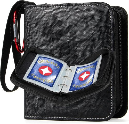 GEAoffice Mini Card Binder - Lightweight 1 Pocket Album for 80 TCG, MTG & Sports Cards | Black