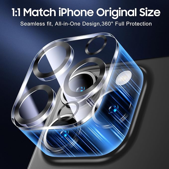 UniqueMe for 3 Pack iPhone 16 Pro/iPhone 16 Pro Max Camera Lens Protector